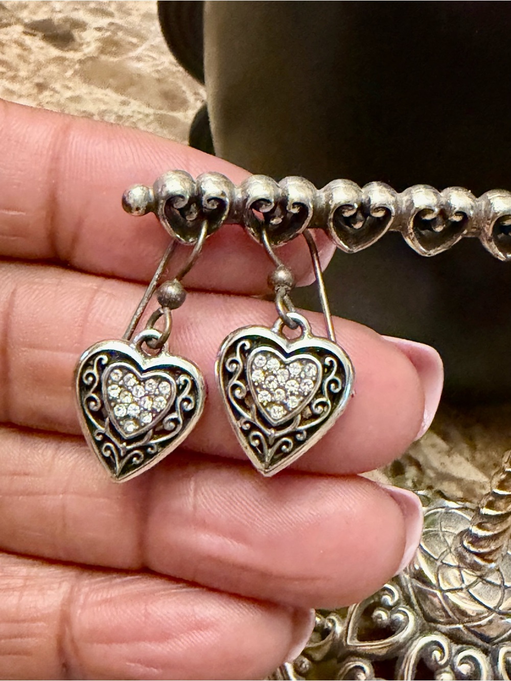 Brighton Silver Heart Earrings